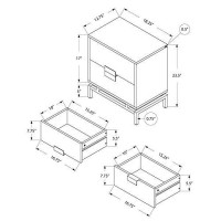 Monarch Specialties I Accent, End, Night Stand, Side Table, 2 Drawers, 24H, Marble Lookgold