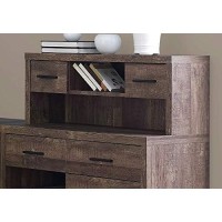 Monarch Specialties Computer Desk L-Shaped - Left Or Right Set- Up - Corner Desk With Hutch 60L (Brown Reclaimed Wood)