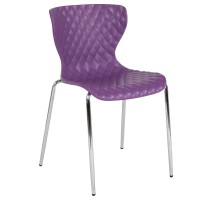 Flash Furniture Lowell Contemporary Design Purple Plastic Stack Chair