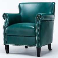 Comfort Pointe Holly Teal Green Faux Leather Club Accent Chair
