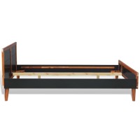 Vidaxl Bed Frame Black Solid Acacia Wood 55.1X78.7