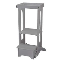Little Partners?Explore N Store?Learning Tower?Kids Adjustable Height Kitchen Step Stool For Toddlers Or Any Little Helper (Silver Drop)
