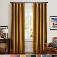 Lazzzy Velvet Blackout Curtains Brown Thermal Insulated Curtains Soundproof Noise Reducing Drapes For Bedroom Living Room Darkening Privacy Home Decor Rod Pocket 63 Inch Length 2 Panels Gold Brown
