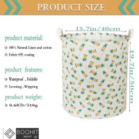 Boohit Cotton Fabric Storage Bin,Collapsible Laundry Basket-Waterproof Large Storage Baskets,Toy Organizer,Home Decor (Pineapple)