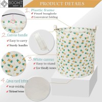 Boohit Cotton Fabric Storage Bin,Collapsible Laundry Basket-Waterproof Large Storage Baskets,Toy Organizer,Home Decor (Pineapple)