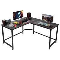 55X 55 Home Office L-Shaped Desk Corner Computer Desk Large Pc Laptop Sturdy Table Workstation Solid Support (Black)