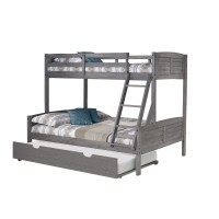 Donco Kids Louver Bunk Bed Withtrundle, Twinfulltwin, Antique Grey