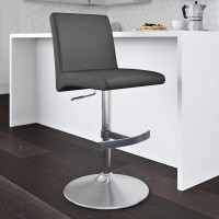 Zuri Furniture Modern Coveteur Adjustable Height Swivel Bar Stool In Slate Grey