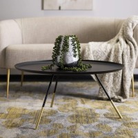 Safavieh Home Orson Black And Gold Round Coffee Table