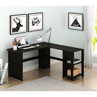 Shw L-Shaped Home Office Wood Corner Desk, Espresso