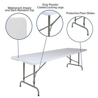 Flash Furniture Kathryn 8-Foot Height Adjustable Granite White Plastic Folding Table