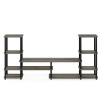 Furinno Turn-N-Tube Grand Entertainment Center, French Oak Greyblack