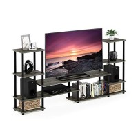 Furinno Turn-N-Tube Grand Entertainment Center, French Oak Greyblack