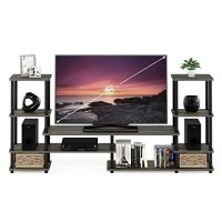 Furinno Turn-N-Tube Grand Entertainment Center, French Oak Greyblack