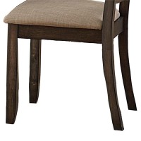 Benzara Wooden Side Chair, Set Of Two, Brown