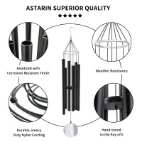 Astarin Wind Chimes Outdoor Large Deep Tone,36 Inch Large Wind Chimes For Outside Tuned Relaxing Soothing Low Bass,Memorial Wind Chimes Sympathy For Mom Dad,Black