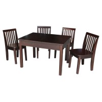 International Concepts Table With 4 Mission Juvenile Chairs Rich Mocha