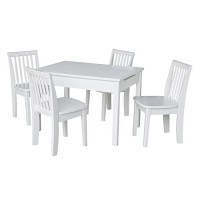 International Concepts Table With 4 Mission Juvenile Chairs White