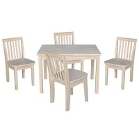 International Concepts Table With 4 Mission Juvenile Chairs Unfinished