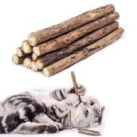Wolover Cat Catnip Sticks Natural Matatabi Silvervine Sticks - Cleaning Teeth Molar Tools Kitten Cat Chew Toy Natural Catnip Cat Toy (10 Pcs)