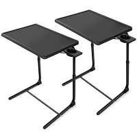Adjustable Tv Trays - Tv Tray Tables On Bed & Sofa, Adjustable Laptop Table As Tv Food Tray, Work Tray With 6 Heights & 3 Tilt Angles Adjustable By Huanuo (2 Pack)