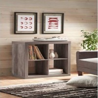Better Homes And Gardens Bookshelf Square Storage Cabinet 4-Cube Organizer (Weathered) (Rustic Gray, 4-Cube)