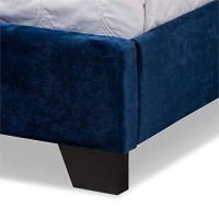 Baxton Studio Candace Luxe And Glamour Navy Velvet Upholstered Full Size Bed