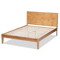 Baxton Studio Marana Modern And Rustic Natural Oak And Pine Finished Wood King Size Platform Bed