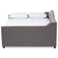 Baxton Studio Eliza Modern And Contemporary Grey Fabric Upholstered Full Size Daybed With Trundle