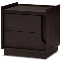 Baxton Studio Larsine Modern And Contemporary Brown Finished 2-Drawer Nightstand