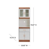 Baxton Studio Laurana Modern And Contemporary White And Cherry Finished Kitchen Cabinet And Hutch