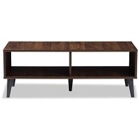 Baxton Studio Pierre Mid-Century Modern Brown And Dark Grey Finished Wood Coffee Table