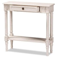 Baxton Studio Ariella Country Cottage Farmhouse Whitewashed 1-Drawer Console Table