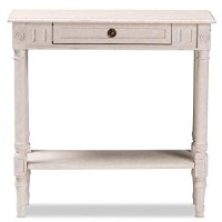 Baxton Studio Ariella Country Cottage Farmhouse Whitewashed 1-Drawer Console Table