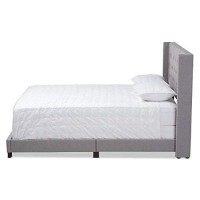 Baxton Studio Brady Modern And Contemporary Light Grey Fabric Upholstered Queen Size Bed