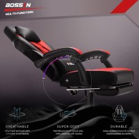 Bossin Gaming Chair With Massage, Ergonomic Heavy Duty Design, Gamer Chair With Footrest And Lumbar Support, High Back Office Chair, Big And Tall Gaming Computer Chair For Kids