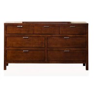 Benjara Benzara Wooden Dresser With Seven Drawers, Brown,