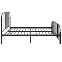 Dhp Lafayette Metal Platform Bed With Rustic Style Curved Headboard And Footboard, Adustable Base Height For Underbed Storage, No Box Spring Needed, King, Bronze