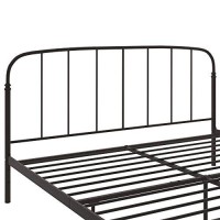 Dhp Lafayette Metal Platform Bed With Rustic Style Curved Headboard And Footboard, Adustable Base Height For Underbed Storage, No Box Spring Needed, King, Bronze