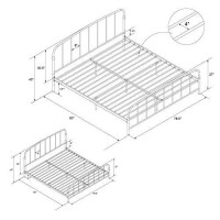 Dhp Lafayette Metal Platform Bed With Rustic Style Curved Headboard And Footboard, Adustable Base Height For Underbed Storage, No Box Spring Needed, King, Bronze