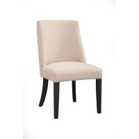 Benjara Benzara Fabric Upholstered Chairs Set Of Two Cream And Black