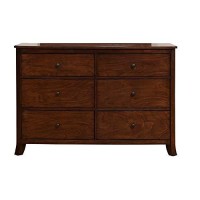 Benjara Benzara Wooden Dresser With Six Drawers, Brown,