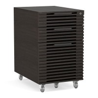 Bdi Corridor Office 6507 3-Drawer Mobile File Pedestal, Charcoal Stained Ash