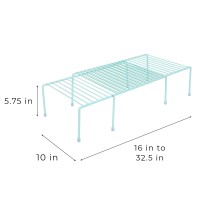 Smart Designextendable Storage Shelf - Lengthen From 16 To 32.5 In., Light Blue - Sturdy Steel Pantry Organizer With Rust-Resistant Finish And Non-Slip Feet For Easy Home Organization And Storage