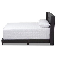 Baxton Studio Lisette Modern And Contemporary Charcoal Grey Fabric Upholstered King Size Bed