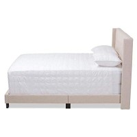 Baxton Studio Lisette Fabric Tufted King Bed In Beige