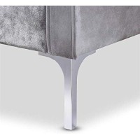 Baxton Studio Clara Velvet Fabric Upholstered Sofa In Grey