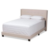Baxton Studio Lisette Modern And Contemporary Beige Fabric Upholstered Full Size Bed