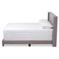 Baxton Studio Lisette Modern And Contemporary Grey Fabric Upholstered Queen Size Bed