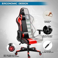 Polar Aurora Gaming Chair Racing Computer Chairs High Back Video Game Chair Adjustable Executive Ergonomic Swivel Gamer Chair Red